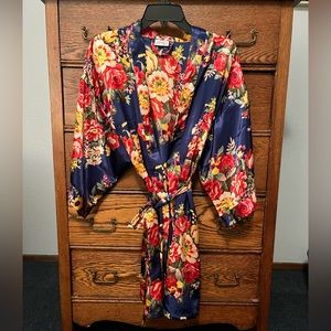 Silky Floral Robe